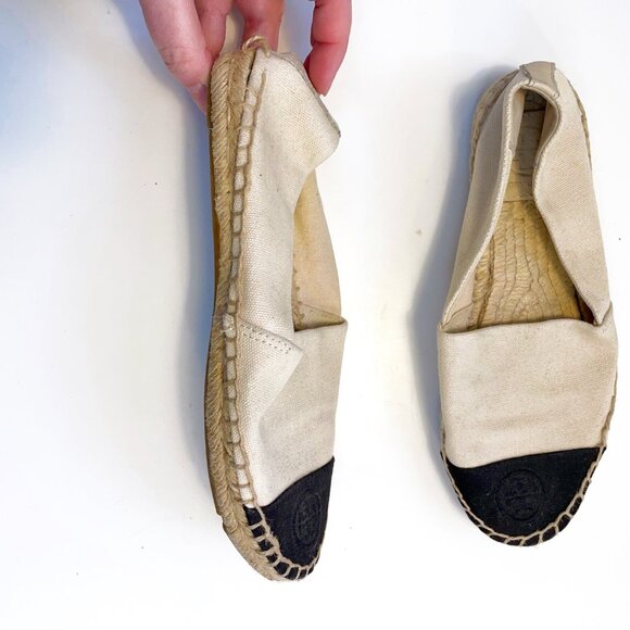 Tory Burch Cap Toe Canvas Espadrille Flats, Size 5.5 - Picture 4 of 9